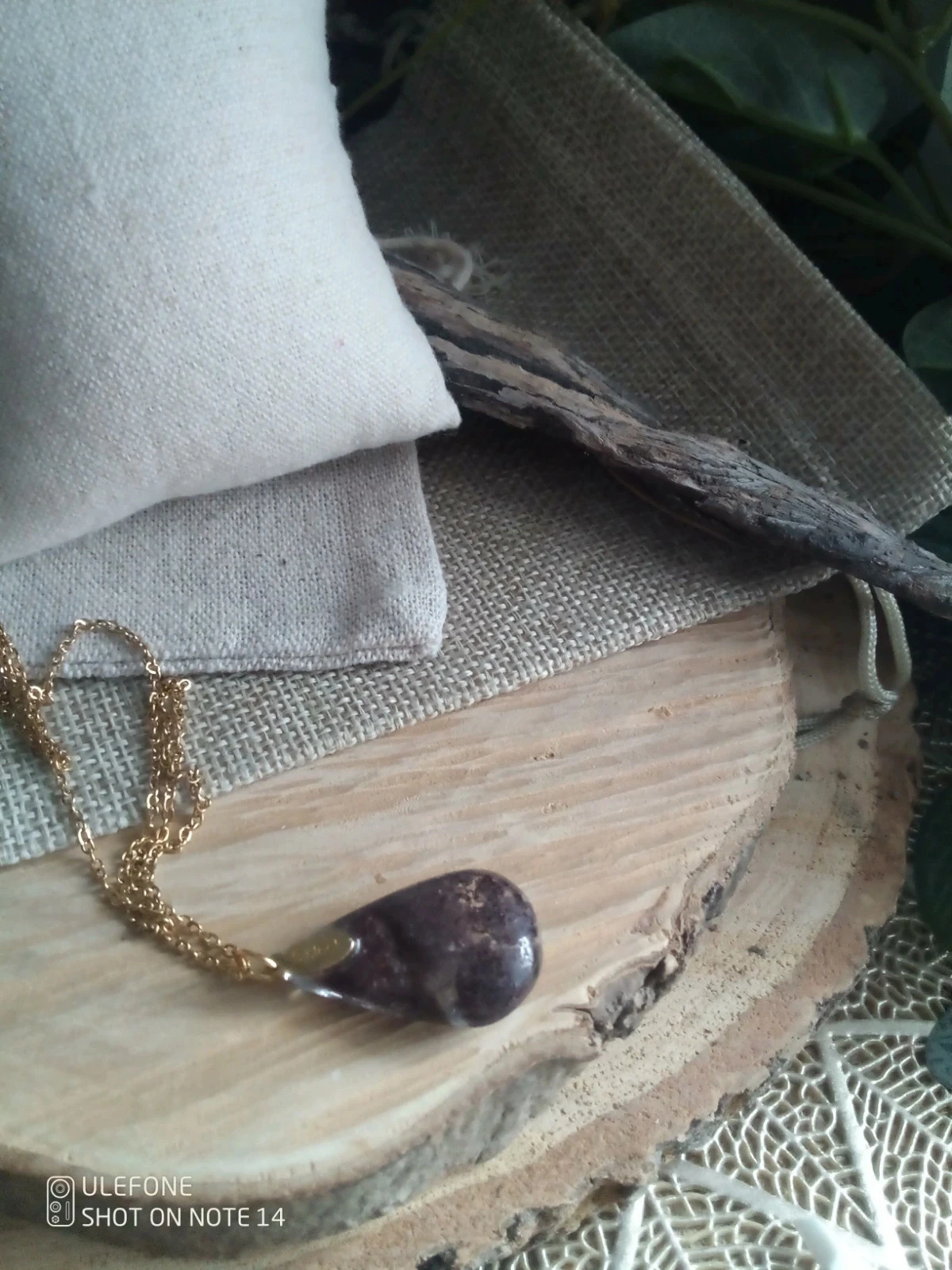 Collier agate mousse, pierre naturelle – photo 3